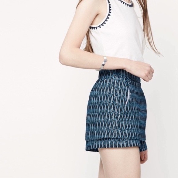 MAJE | Blue Paco Jacquard Skort - Picture 4 of 14